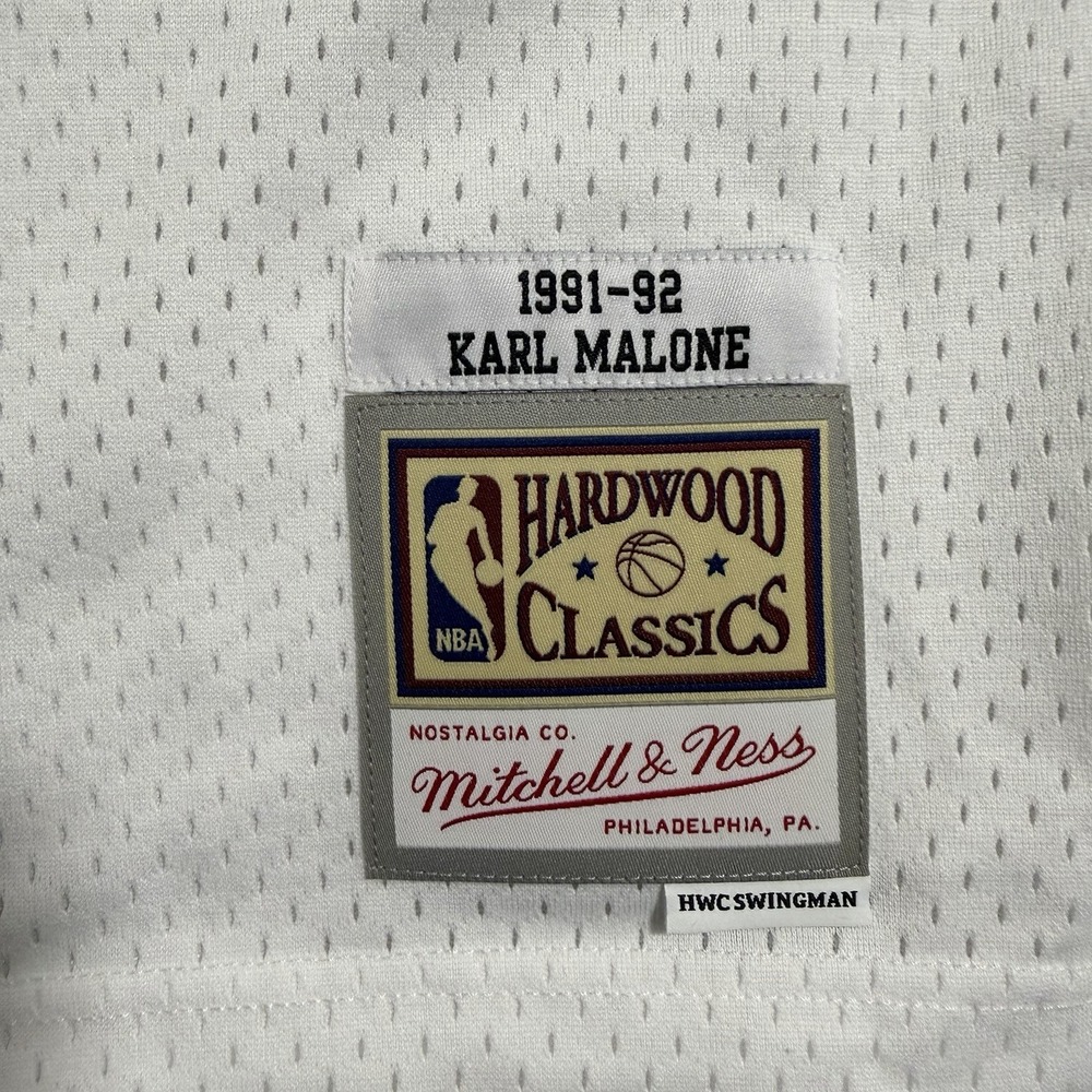 Mitchell & Ness Karl Malone Utah Jazz Jersey Mens S White Reload 3.0 1991-92 NBA - Picture 3 of 9